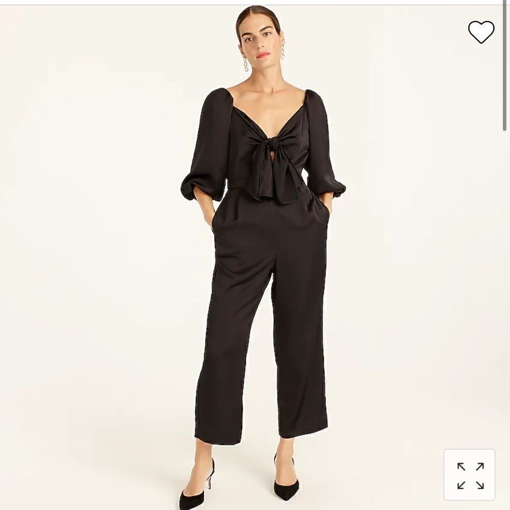 NWT J Crew Tie-Front Jumpsuit In Satin-Back Crepe Size 22
